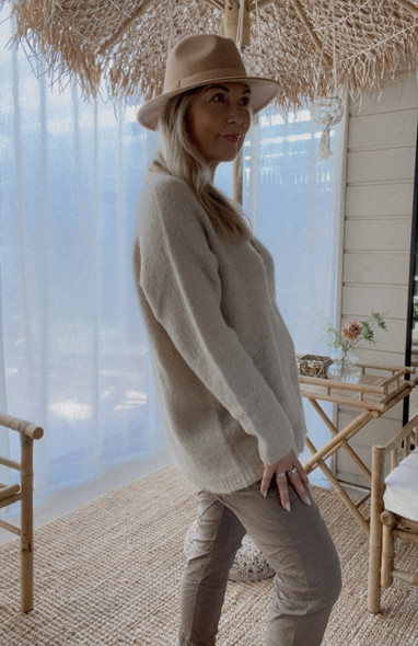 LINETTE ALPAKKANEULE BEIGE