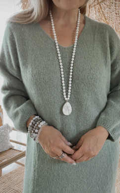 JOSEPHINE ALPACA KNITTED DRESS GREEN