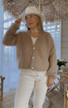 EMELIINA KID MOHAIR CARDIGAN BEIGE