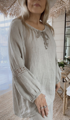 ROSALIND LINEN BLOUSE BEIGE