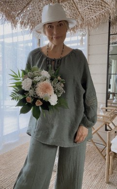 ROSALIND LINEN BLOUSE KHAKI