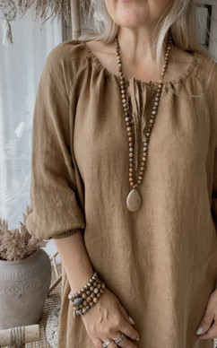 EFELIA LINEN DRESS CAMEL