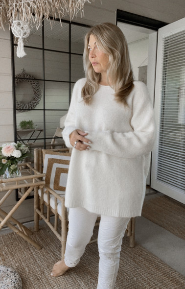 LINETTE ALPAKKANEULE LUONNONVALKOINEN