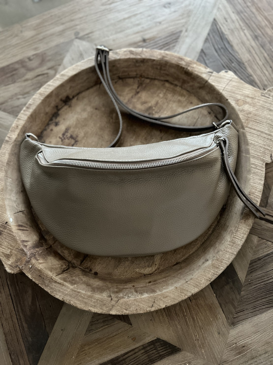 CROSSBODY NAHKALAUKKU XL TUMMA TAUPE