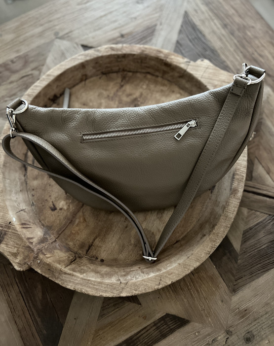 CROSSBODY NAHKALAUKKU XL TUMMA TAUPE