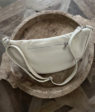 CROSSBODY LEATHER BAG BEIGE