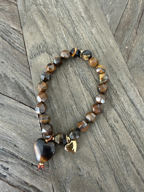 BRACELET HEART BROWN