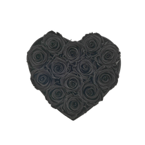M - Sydän ruusuboksi(mustilla ruusuilla)