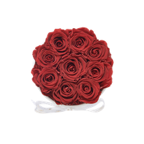 S - Keraaminen pyöreä ruusuboksi (punaisilla ruusuilla)