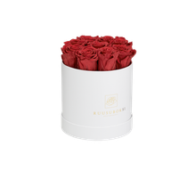 S - Pyöreä ruusuboksi (punaisilla ruusuilla)