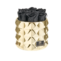 S - Keraaminen pyöreä ruusuboksi(mustilla ruusuilla)