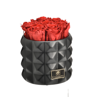 S - Ceramic round rosebox (red roses)