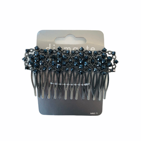 Metallinen hiuskampa koristekivillä