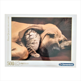 Palapeli, 500 palaa - Kissa ja koira