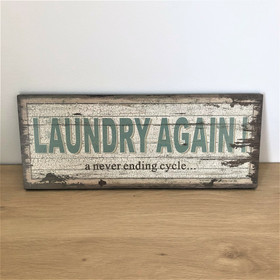 Puinen kyltti, Laundry