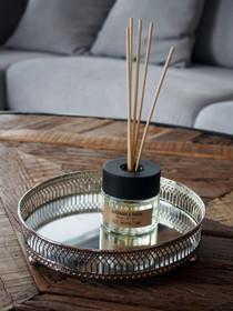 Kynttilänalunen/peilitarjotin, hopea - pieni