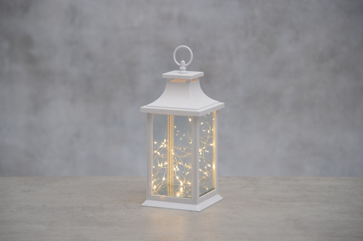 Lyhty LED-valoilla, valkoinen