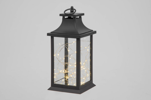 Lyhty LED-valoilla, musta