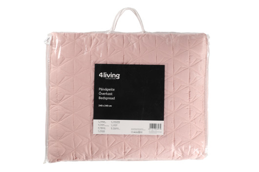 Päiväpeitto, vaaleanpunainen - 240x240 cm