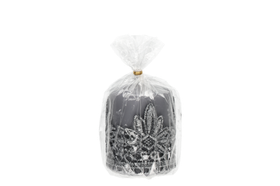 Pöytäkynttilä, pitsikoriste - harmaa