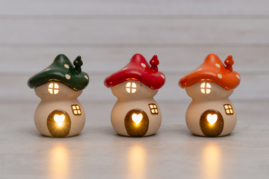 Sienimökki LED-valoilla, vihreä