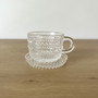 Kahvikuppi ja asetti, Iittala Kastehelmi - kirkas