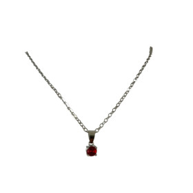 Kaulakoru, hopea - punainen