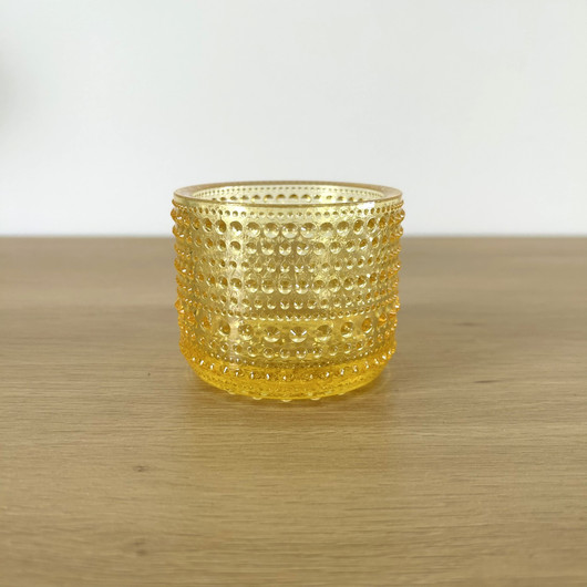 Kynttilälyhty Iittala Kastehelmi, sitruunankeltainen