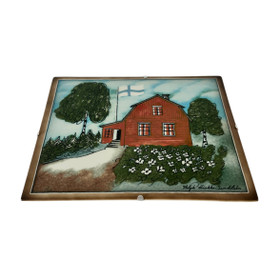 Seinälaatta, Heljä Liukko-Sundström - Punainen tupa ja perunamaa