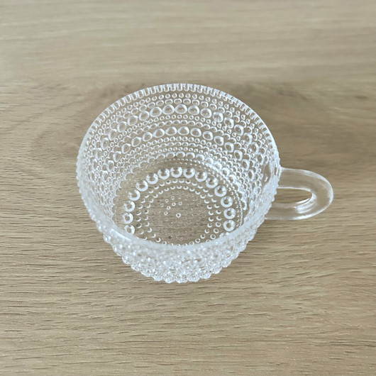 Kahvikuppi ja asetti, Iittala Kastehelmi - kirkas