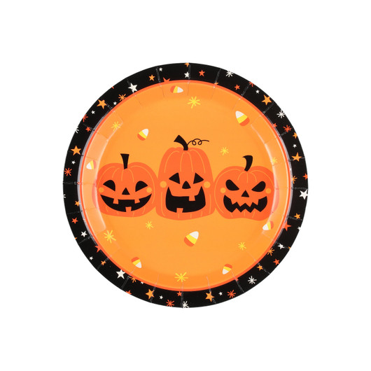 Kertakäyttölautanen, Halloween - kurpitsa