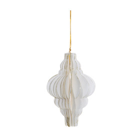 Kuusenkoriste timantti, 3 kpl - valkoinen