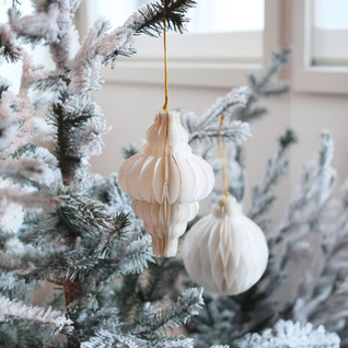 Kuusenkoriste timantti, 3 kpl - valkoinen