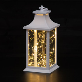 Lyhty LED-valoilla, valkoinen