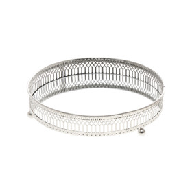 Kynttilänalunen/peilitarjotin, hopea - pieni