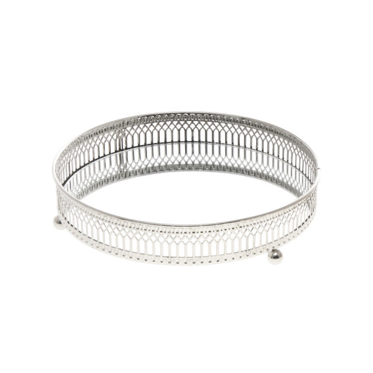 Kynttilänalunen/peilitarjotin, hopea - pieni