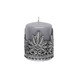 Pöytäkynttilä, pitsikoriste - harmaa