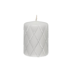 Pöytäkynttilä, ruutukuvio - harmaa