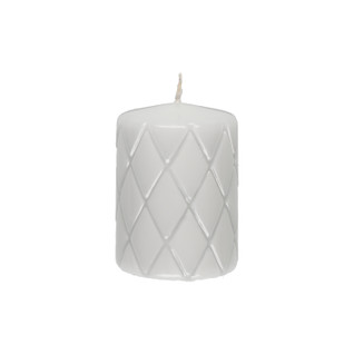 Pöytäkynttilä, ruutukuvio - harmaa