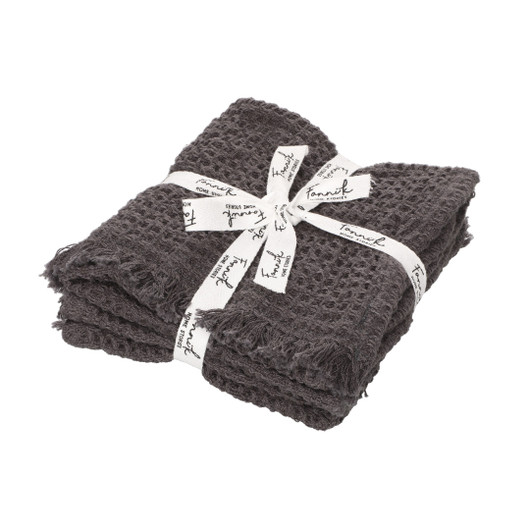 Pyyhe 2 kpl Fanni K, 30x50 cm - tummanharmaa