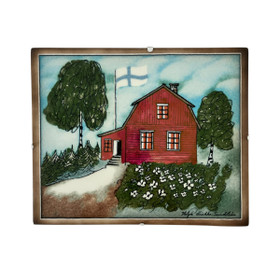 Seinälaatta, Heljä Liukko-Sundström - Punainen tupa ja perunamaa