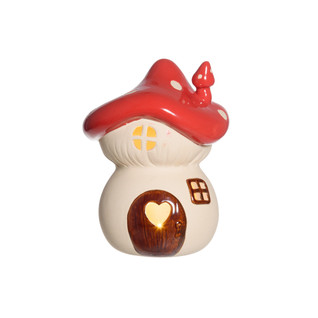 Sienimökki LED-valoilla, punainen