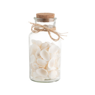 Simpukat lasipurkissa - valkoinen