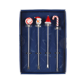 Cocktail-haarukka 4 kpl, punainen