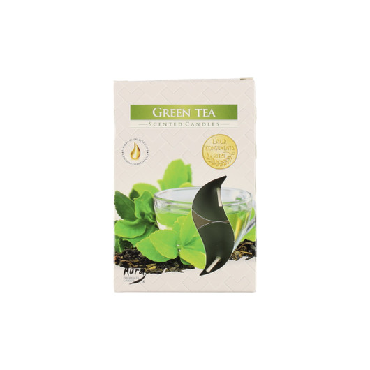 Tuoksukynttilät 6 kpl, vihreä tee