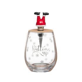 Viinilasi ja pullonsulkija, Bottoms up