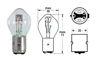 Polttimo 12V 25/25W BA20D
