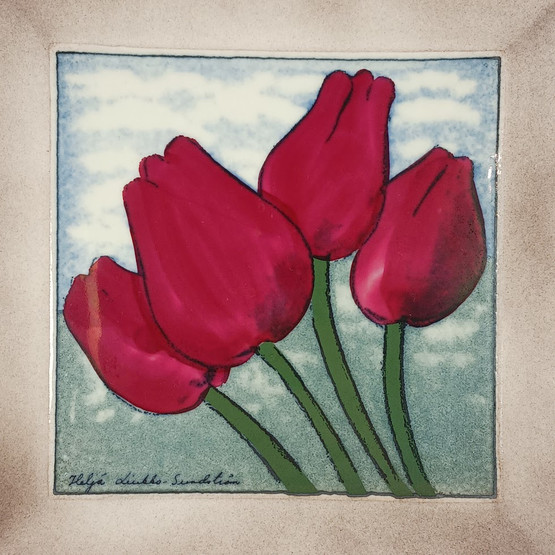 Koristelaatta, Tulpaanit, Arabia, Heljä Liukko-Sundström