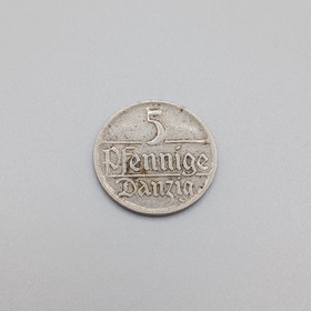 Kolikko, 5 Pfennige Danzig 1923
