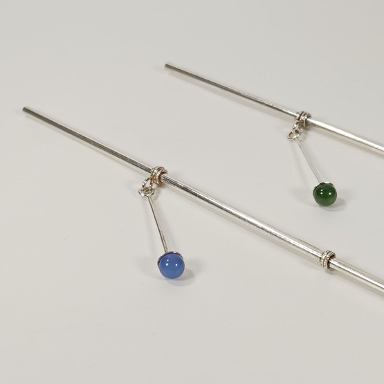 Cocktail-pillilusikat koruilla 2kpl, hopeaa vuodelta 1986